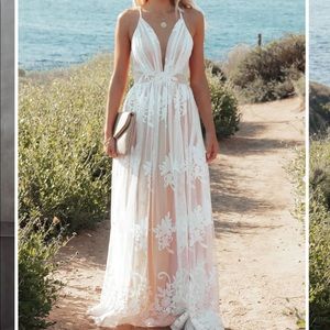 Vici - Antonia Maxi Dress - large - White - bump friendly